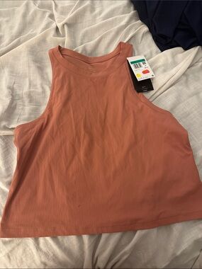 Nike Ribbed High-Neck Tank - Dusty Coral
